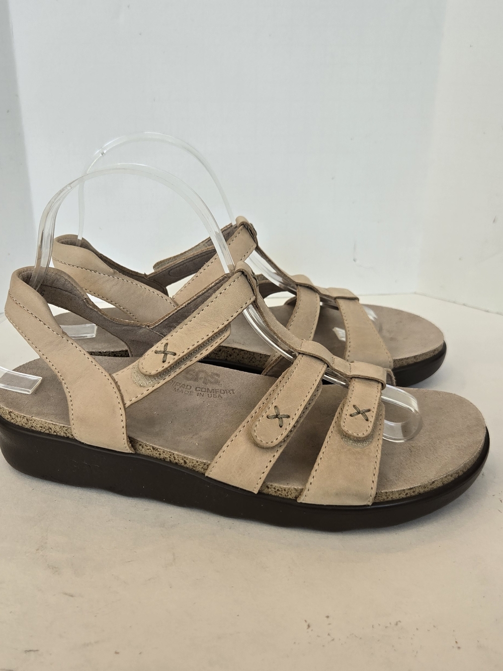 SAS Women's Beige Strappy Comfort Sandals